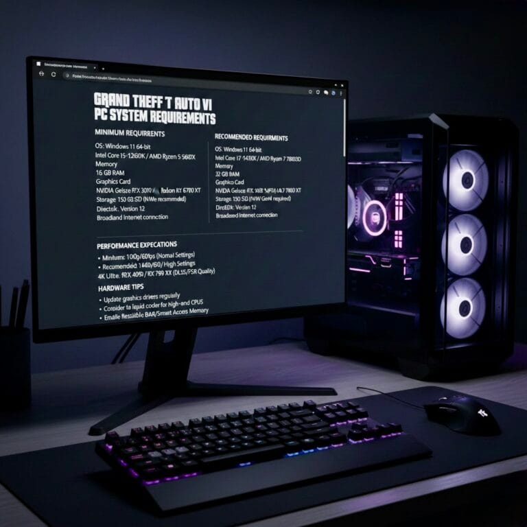 GTA 6 PC Requirements: Minimum Specs & Hardware Guide