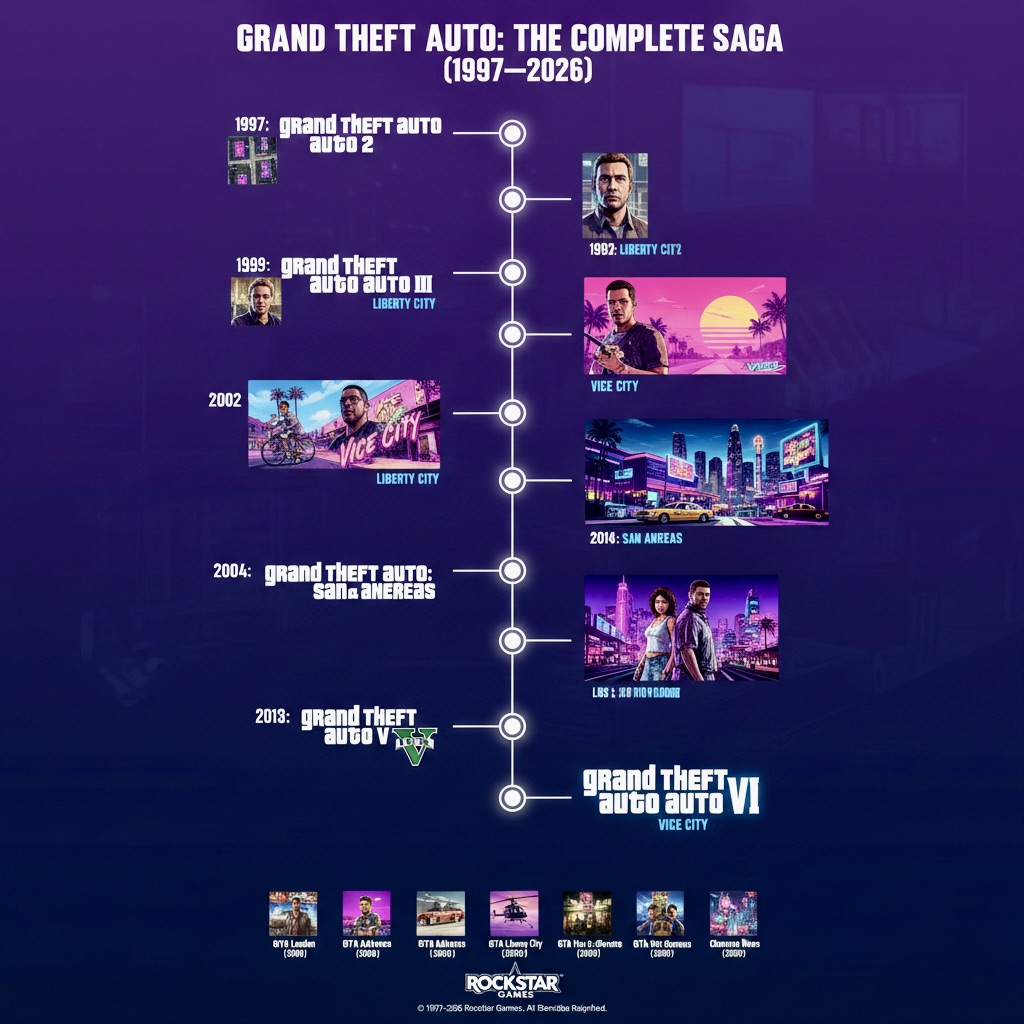 GTA History: Every Game Released (1997–2026)